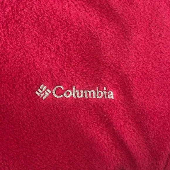 Columbia Pink/Red Fleece Zip Up Vest Jacket Sleeveless Collared Pockets Size 2X - Picture 4 of 5